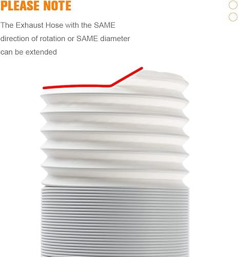 Miniatura 4 de Manguera de escape de aire acondicionado portátil, 5.9 pulgadas de diámetro y longitud de hasta 78.7 pulgadas, rosca antihoraria universal para