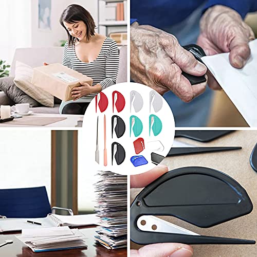 Kaimeilai 14 stuks lichte briefopener, roestvrij stalen foliesnijder met veilig lemmet, metalen brievenopener voor… - Afbeelding 4