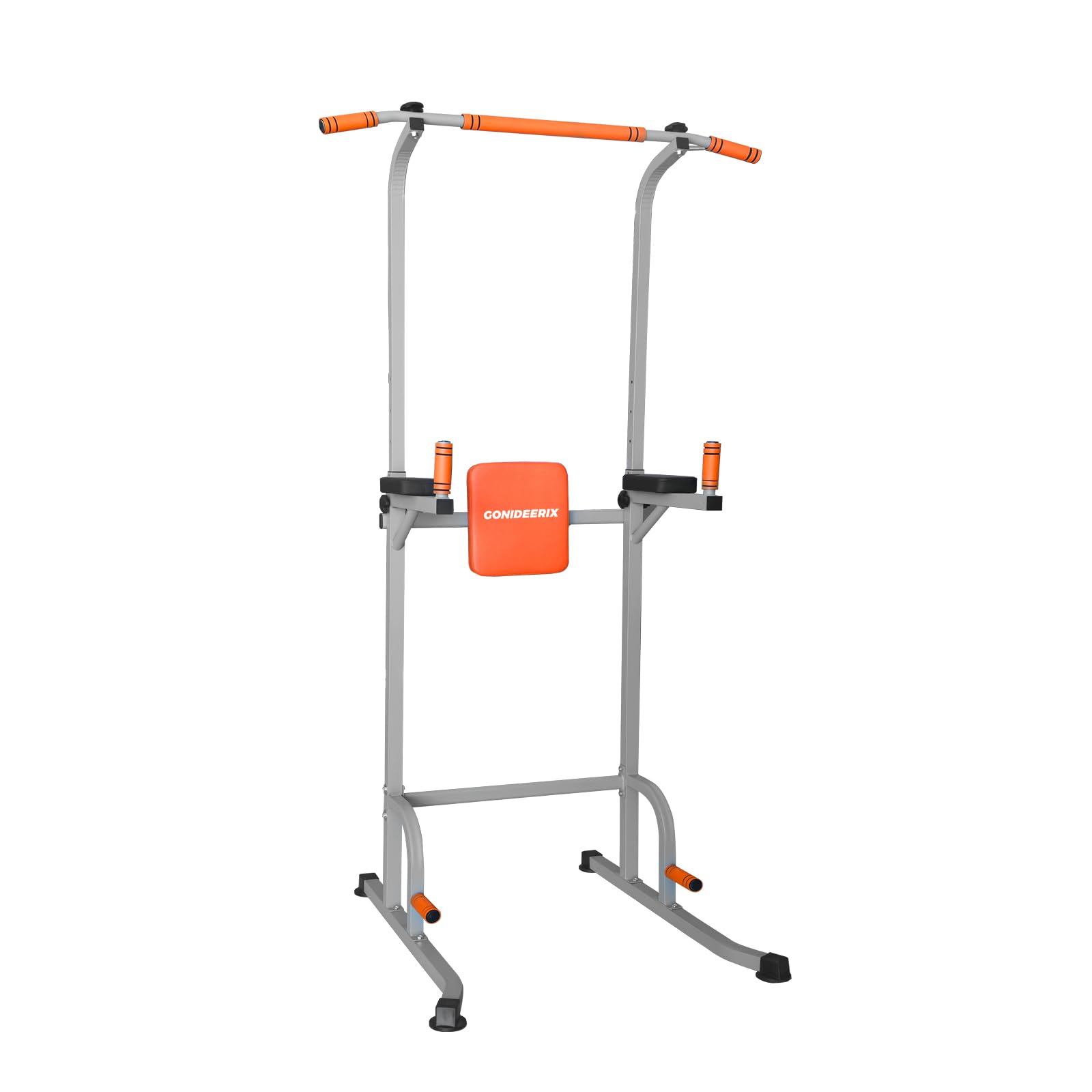 Power Tower Pull-Up & Dip Station, Heavy-Duty Steel Frame, Supports Up to 450 lbs, Adjustable Height Strength Training Tower with Multi-Grip Pull-Up Bar for Home Gym