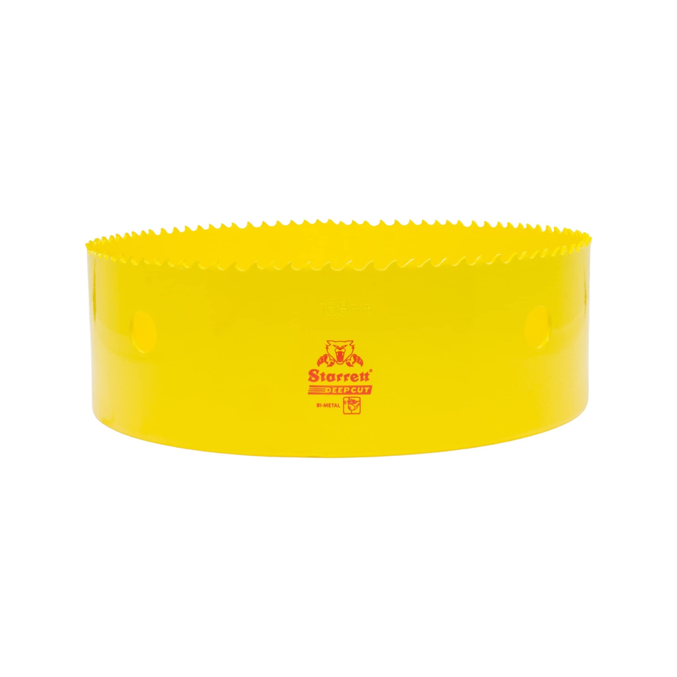 Starrett Sierra perforadora de corte profundo DCH168M bimetálica resistente con dientes extra cobalto HSS – para metales, madera, hierro fundido, fibra de vidrio, materiales plásticos – 168 mm