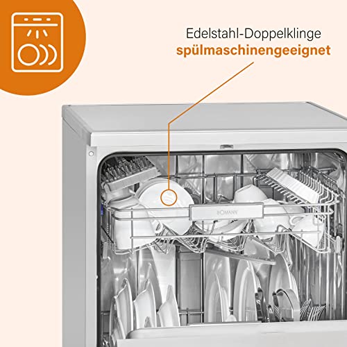 Foto von bmf-versand® Elektromesser für Fleisch Brot mit Edelstahl Doppelklingen inkl Pflegetuch - Elektronisches Messer Kraftvolle 150 Watt Motor - Leise Spülmaschinengeeignet Rostfrei Weiß