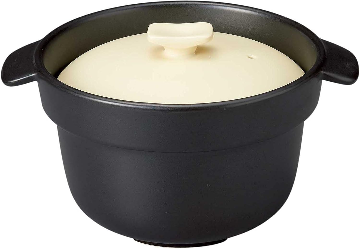 Santo Banko Ware 18237 Microwave Rice Cooker, 3 Cups, Approx. 56.3 fl oz (1,600 ml), Microwave, Oven, Direct Flame Compatible, Cream, Made in Japan