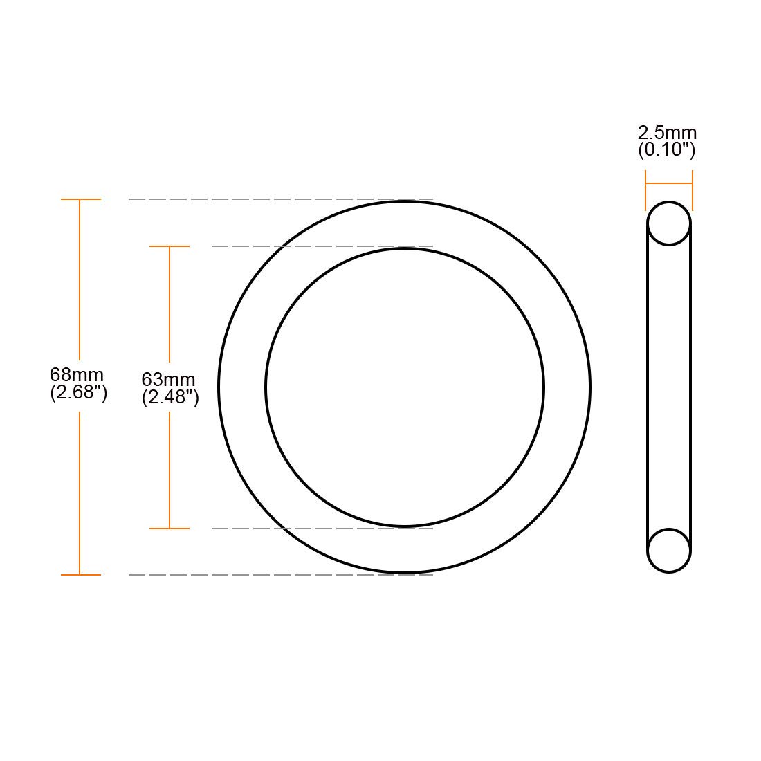 Sourcing Map Nitrile Caoutchouc Joints Toriques 68mm OD 60mm ID 4mm Largeur Métrique Nitrile Caoutchouc Joint Étanchéité Paquet De 1