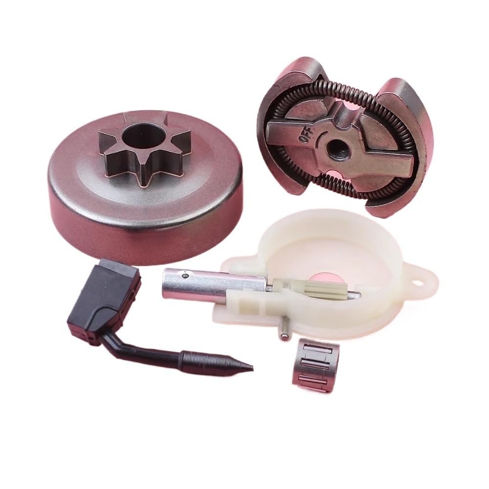 Adecuado for motosierra HUS 136, 137, 141 y 142. Embrague de 325 pulgadas y 7 dientes. Tambor de embrague. Bomba de aceite. Engrasador. Kit de cojinetes de agujas.