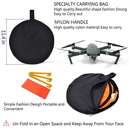 Homga Drones Landing Pad Universal Waterproof D 75cm/30'' Portable Foldable Landing Pads for RC Drones Helicopter, PVB Drones, DJI Mavic Pro Phantom 2/3/4/ Pro, Antel Robotic, 3DR Solo (Landing pad)