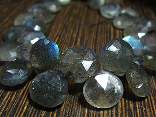 Labradorite perles cœurs briolettes 10mm fil de pierres naturelles pour création bijoux