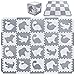 Yostrong® 20 Puzzle Spielmatte Baby Schadstofffrei aus Eva Schaumstoff mit Puzzlematte Tiere und Gerader Rand - rutschfest Boden Spiel Krabbelmatte fürs Kinderzimmer. Weiß, Hellgrau. YP-60(AL) b20S18