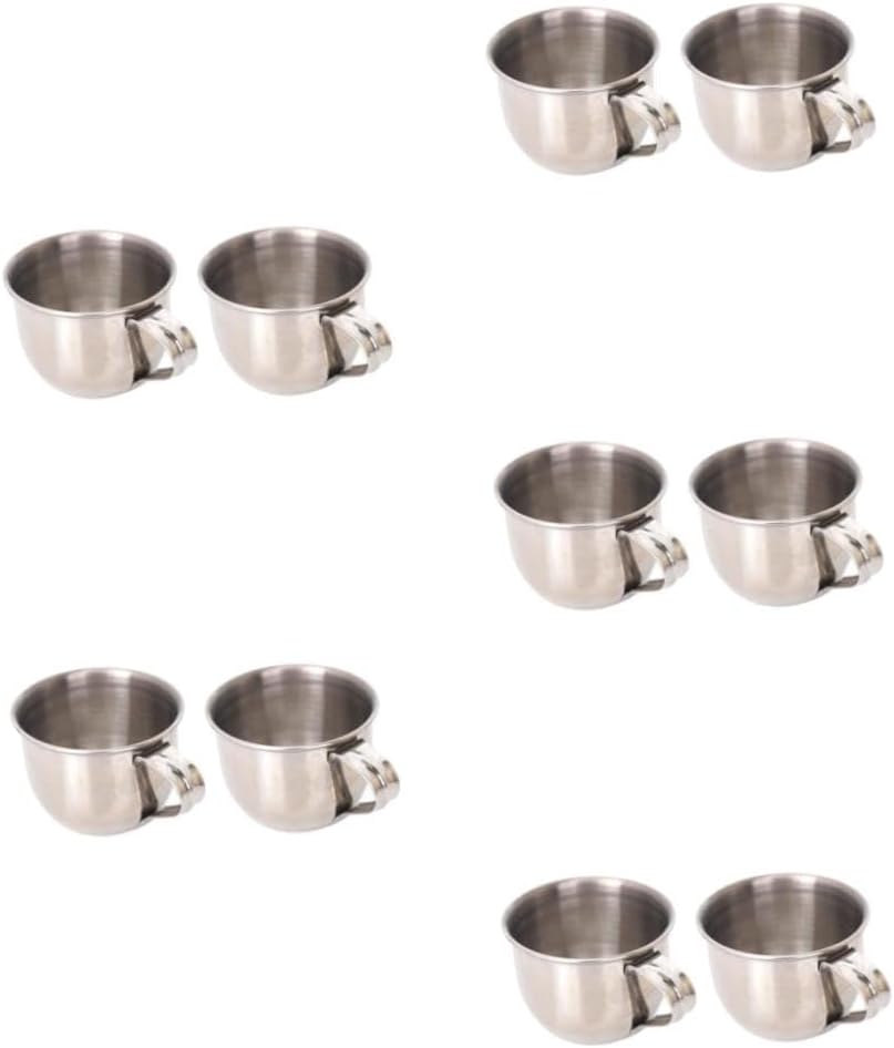 Cabilock 10pcs Stainless Steel Water Cups Rustproof Drink Mugs for Sake Plum Wine and Tea to Clean for Family and Friends