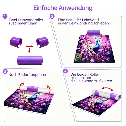 Mytagos 2 Stück Diamond Painting Leinwand Rollhelfer – Diamant Malerei Ringe, Malerei Zubehör, Canvas Organizer für Kreatives Handwerk