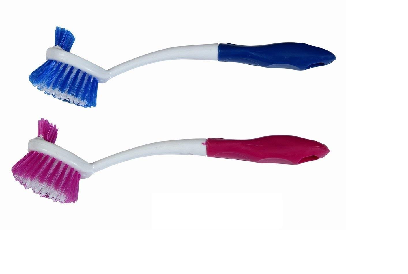 ALFREDO Plastic Wash Basin and Toilet Seat Cleaning Brush (Multicolour