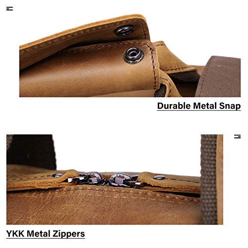 Full Grain Cowhide Leather Multi Pockets 16 Inch Laptop Backpack Travel Bag With Ykk Zippers #TOP2