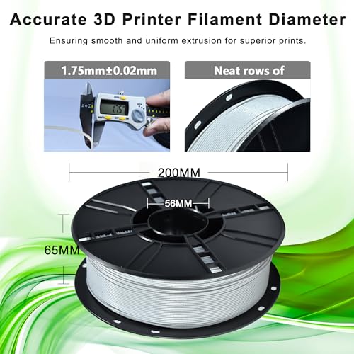 Image of iBOSS PLA+ Filament 1.75mm Marble Gray 1KG, 3D Printer Filament Dimensional Accuracy + /- 0.02mm, 1kg Cardboard Spool(2.2lbs) 3D Printing Filament Fits for Most FDM 3D Printers