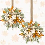 2 Pcs Small Fall Wreaths, Farmhouse Mini Wreath for Kitchen Cabinet Decor