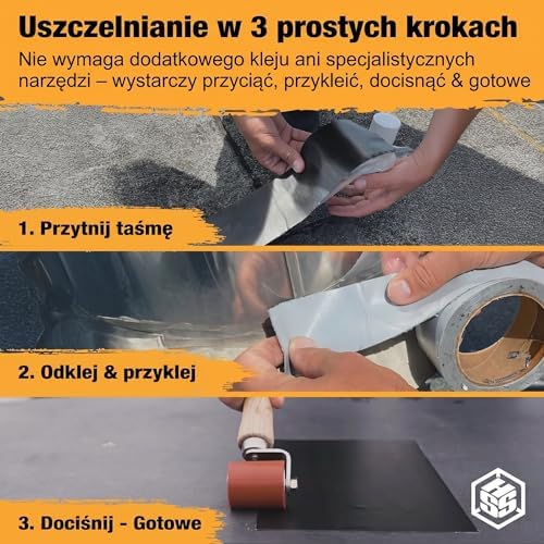 Samoprzylepna Taśma Naprawcza do Dachu MicroSealant – Wodoodporna Taśma Dekarska do Rynien i Uszczelnień – Biały – 15cm x 5m