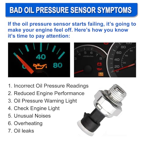 Oil Pressure Sensor Compatible with 2003-2008 Chevy Silverado 1500 2500 3500,Express,Corvette,Suburban,Avalanche,Impala,Tahoe,Trailblazer& GMC Sierra,Savana,Yukon,Envoy&Cadillac,CTS,Escalade - Image 5