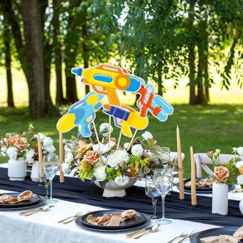 Image of Set of 16,Water Guns Theme Centerpiece Sticks,Summer Hawaii Water Guns Party Party Centerpiece Table Toppers,Beach Surfing Party Decoration.