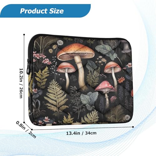 Funda para laptop 13-14 pulgadas negra Mushrooms impermeable miniatura 3