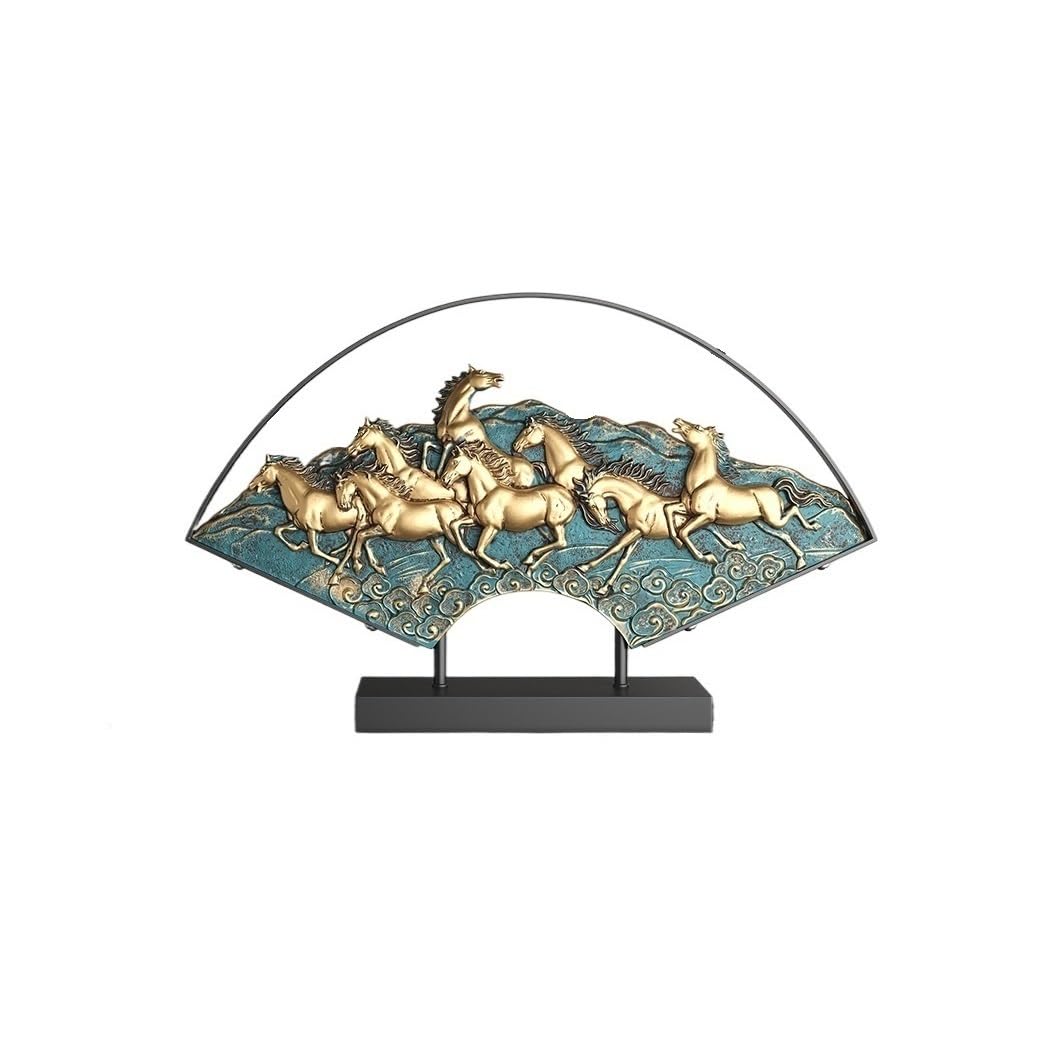 Wqqyu6hkf One Color Table Decorations Living Room Porch Office Desktop Decoration Bookcase Feng Shui Horse Shape Ornaments Art Statue