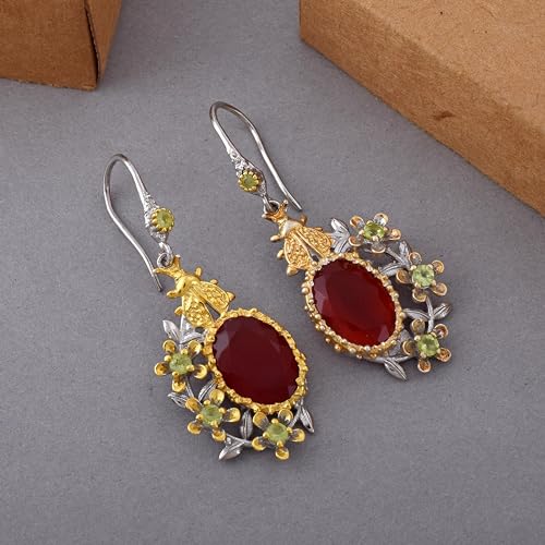 Boucles d'oreilles pendantes argent et pierre naturelle, le cadeau idéal - 2