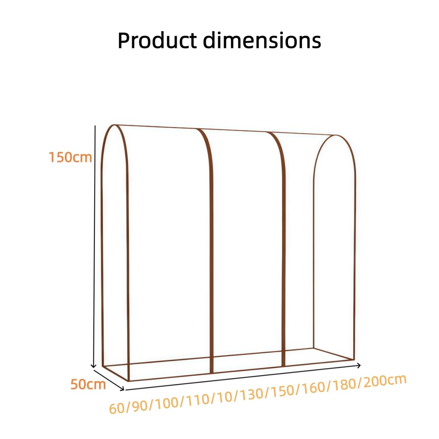 Kleiderständer Abdeckung Mit starkem Reißverschluss Staubschutz Wasserdicht PEVA Hängemantel Schutzhülle Kleiderstange Feuchtigkeits und Mottenschutz für Mäntel Jacken Hemden(180x50x150cm)
