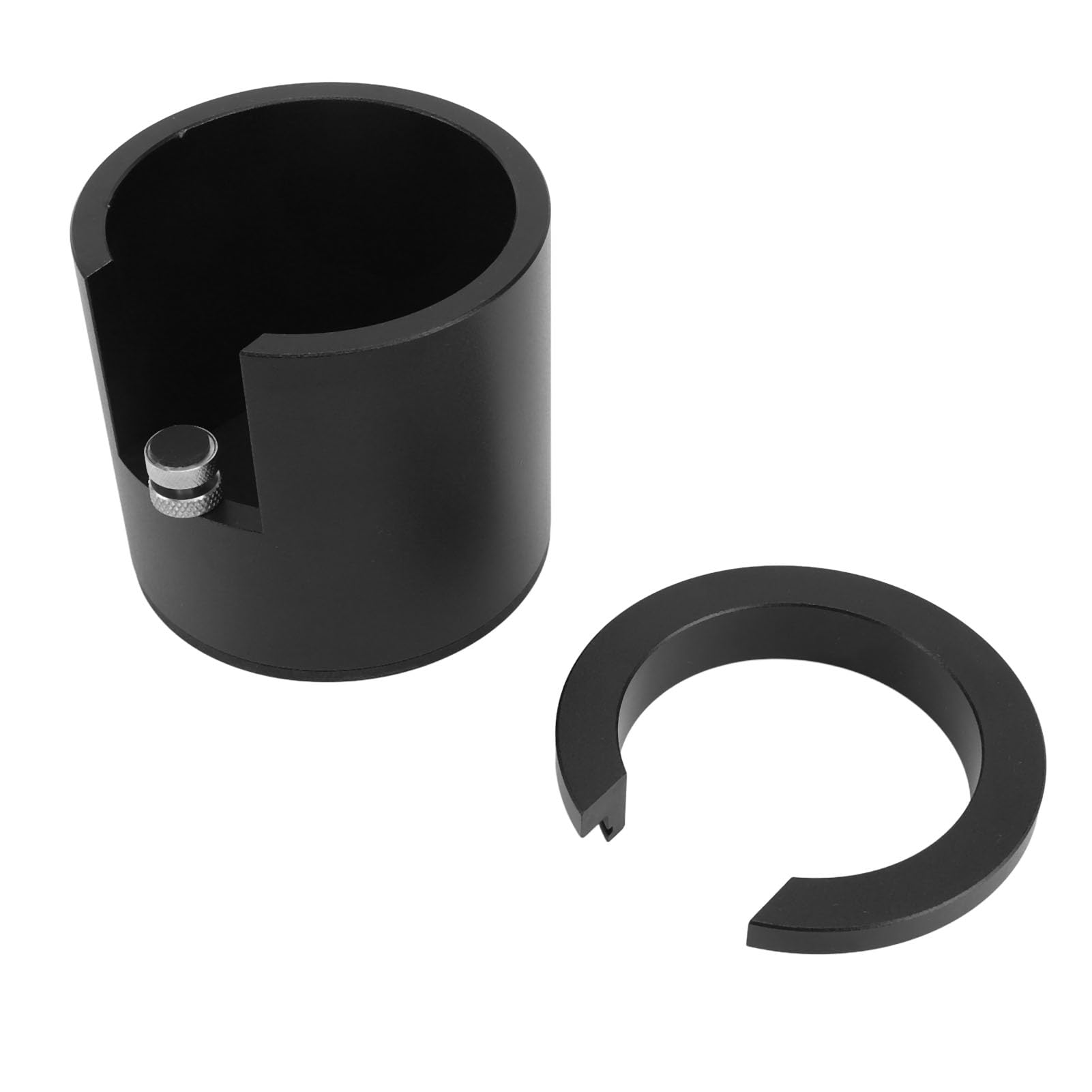 Siebträger-Halter, Tamper-Ständer, höhenverstellbar, Tamping-Station-Basis für 51 mm, 53 mm, 58 mm Siebträger, Kaffeezubehör aus Aluminiumlegierung (Schwarz)
