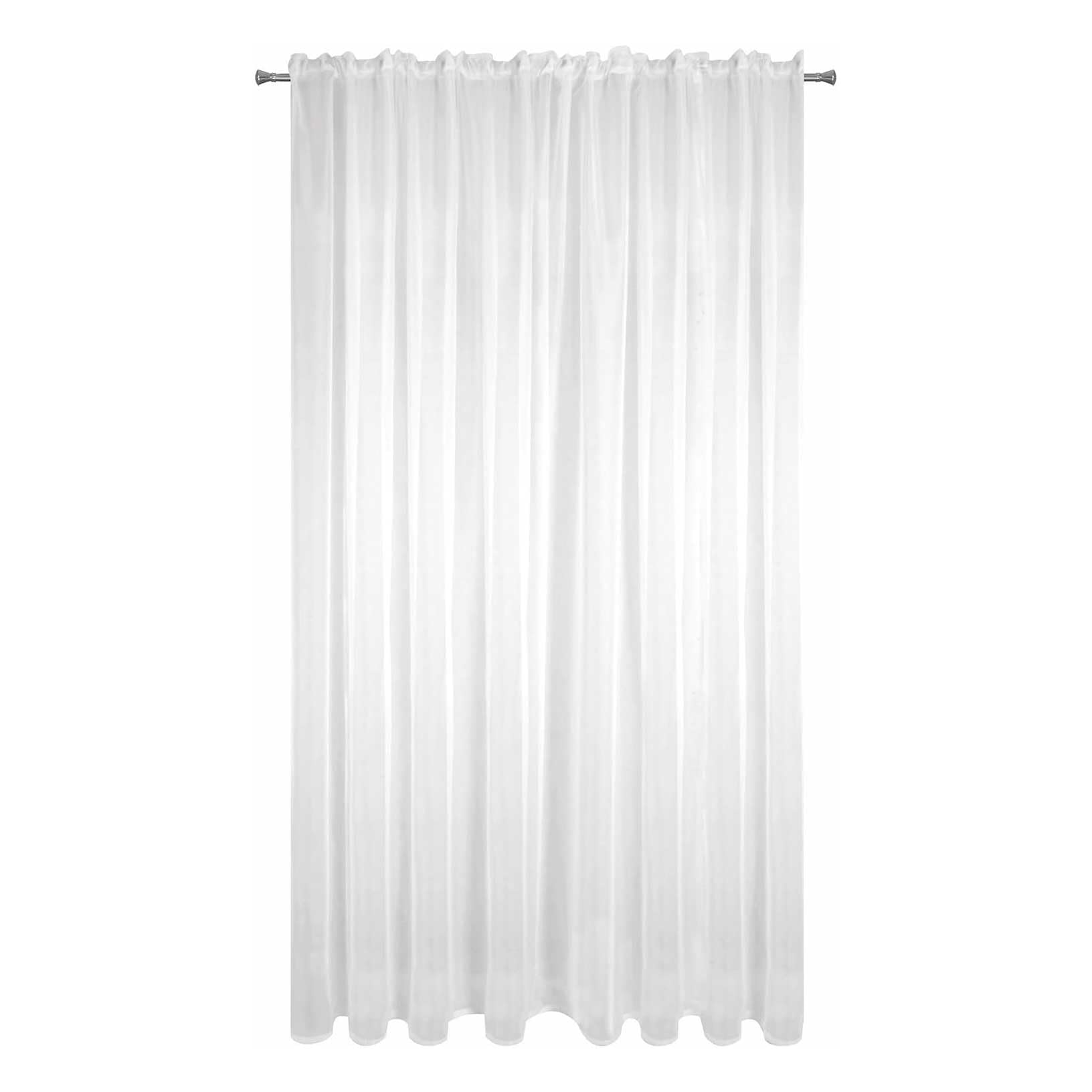 Cortinas Salon Modernas 280 x 220 cm con Manguito de Varilla, Translucido Visillo para Ventana con Manguito de Varilla, Translucido para Ventanas Sala Niños Matrimonio, Blanco