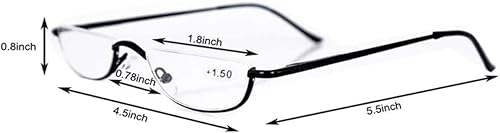 Miniatura 6 de Lentes de lectura de media lectura, lectores de marco de metal para mujeres y hombres con bolsa (2 pares 1.0)