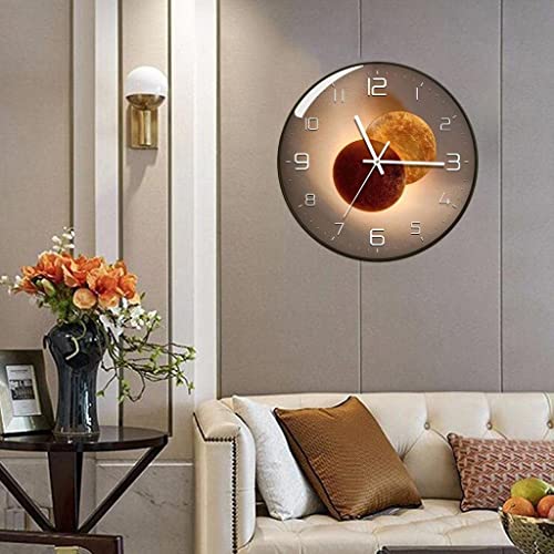 Image of TEKCOOL Wall Clock 12 inch Silent Quartz Decorative Wall Clock Non-Ticking Classic Digital Clock Battery Operated Round Easy to Read Handheld Complete Home /Kitchen /Bedroom(419);