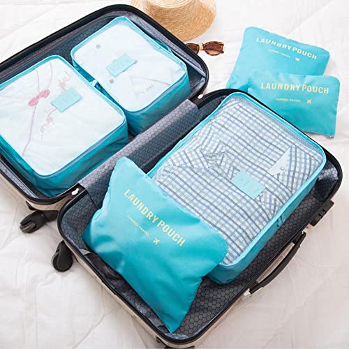 Image of Rojeam 6 Set Packing Cubes Multi-Functional Travel Storage Bags Clothing Sorting Packages