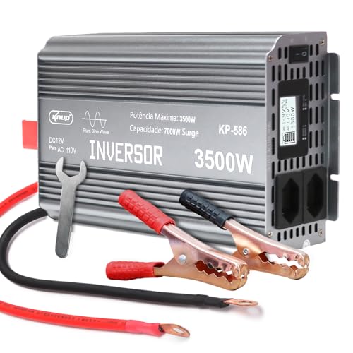 Kit Inversor 12v Para 110v Onda Senoidal Pura Conversor Automotivo Transformador 3500w Com Visor Dig