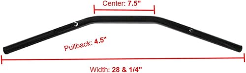 ALPHA MOTO Manillar de motocicleta negro de 28 pulgadas con hoyuelos de 28 pulgadas de ancho se adapta a motocicletas Harley Davidson HD Chopper