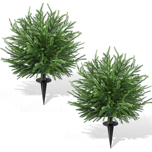 ENVEN Outdoor Christmas Tree Frosted Urn Filler, Norfolk Pine Real