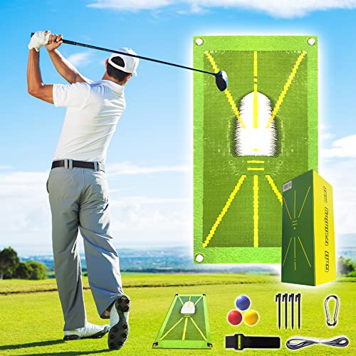 Golf Training Mat For Swing Detection Batting, Analysis Swing Path And Correct Hitting Posture Golf Practice Mat, Advanced Golf Hitting Mat For Indoor/Outdoor, Golf Mat That Shows Swing Path #TOP2