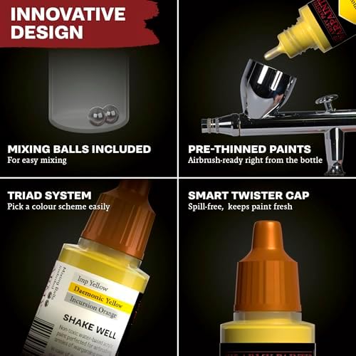 The Army Painter, Air Triads - Airbrush-Ready Paint – Black with 6 x 18 ml - 1