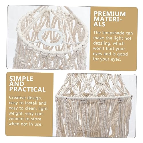 Pantalla de macramé con borlas PRETYZOOM para lámpara de techo boho 4