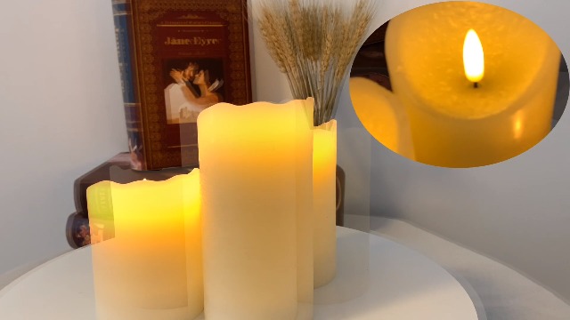 8 Pack Ivory Flameless Pillar Candles With Remote - 4",6",8",10" Sizes, Real Wax, Battery Operated