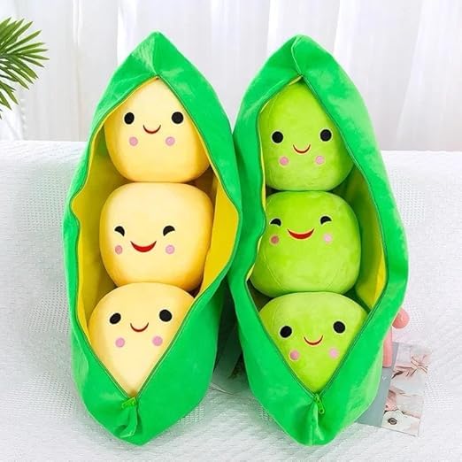 Image of Stuffed Animal Cute Plush Toy - Hugging Plush Squishy Pillow Toy Gifts (Pea Shaped Stuffed Toy)
