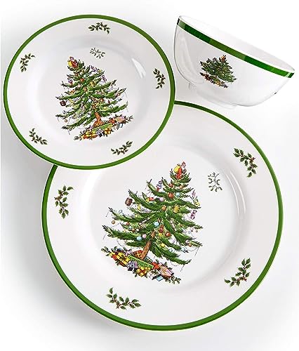 Spode Christmas Tree Melamine Dinner Plate (Set of 4) - 11 Inch Shatterproof Serving Plate for Holiday Meals, Holiday Party - Festive Tableware for Indoor & Outdoor Use, Dishwasher Safe Dinnerware – Image 6