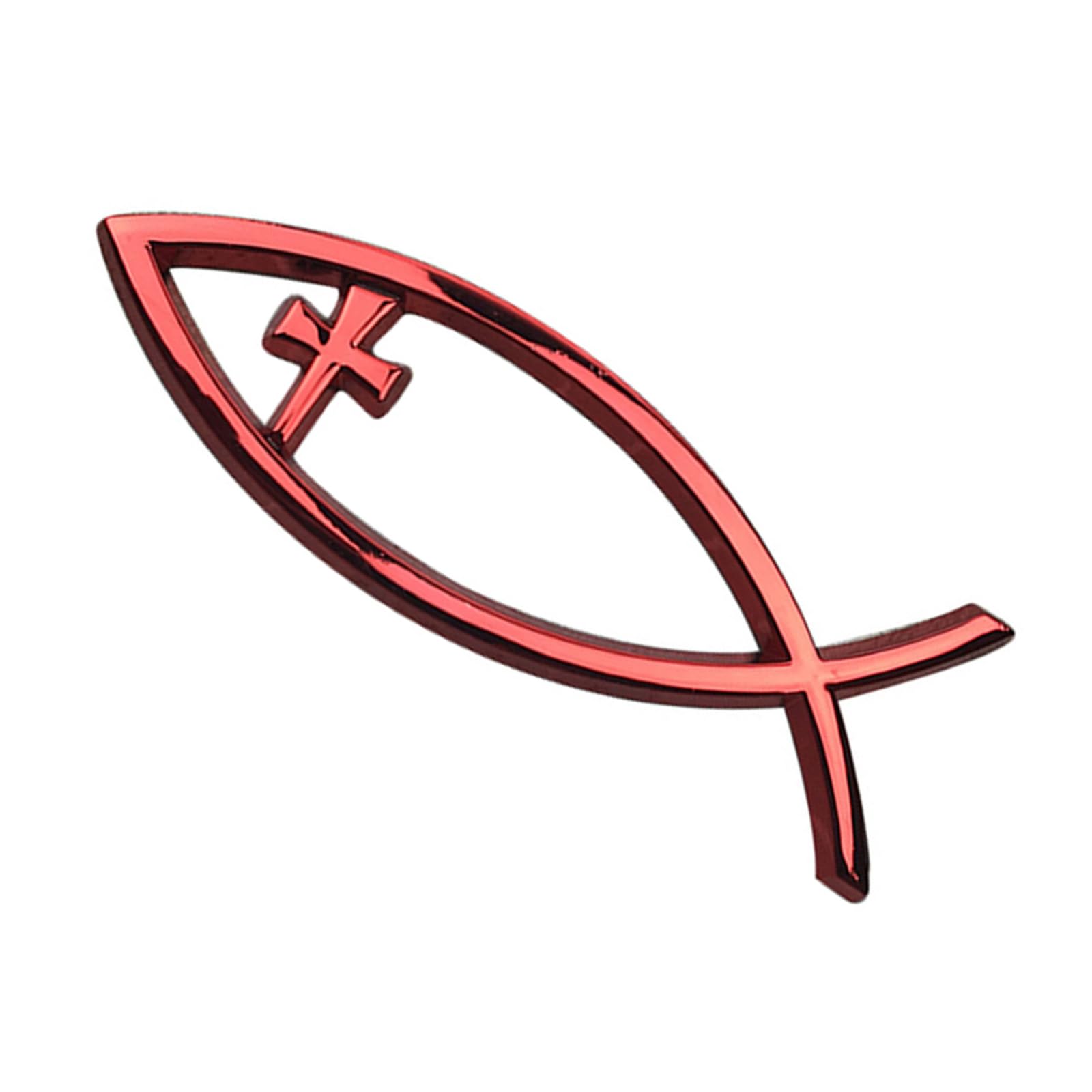 NLAIOUSL Religious Crossing Car Window Stickers Waterproof Savior Fish Badge Ichthys Fish Sticker for Laptops Refrigerators Savior Sticker