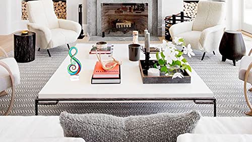 Badash Rainbow Note Murano-Style Art Glass Centerpiece - 11" Tall Mouth-Blown Glass Sculpture On Crystal Base - Contemporary Home Decor Accent Piece #TOP1