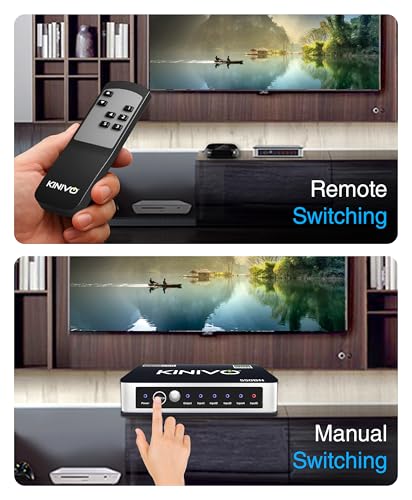 Image of Kinivo Premium 4K HDMI Switch /Splitter HDMI Switcher - Supports 4K @ 60Hz, 3D, Full HD and Ultra HD