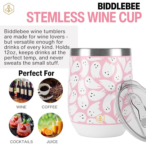 Biddlebee Halloween Insulated Wine Tumbler with Lid