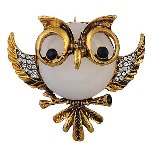 Broche hibou en strass pour accessoiriser un châle ou une robe