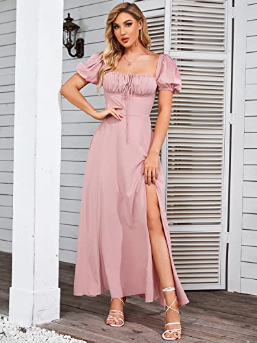 Image of KUTUMAI Women Summer Puff Sleeve Off Shoulder Floral Flowy Long Maxi Dress