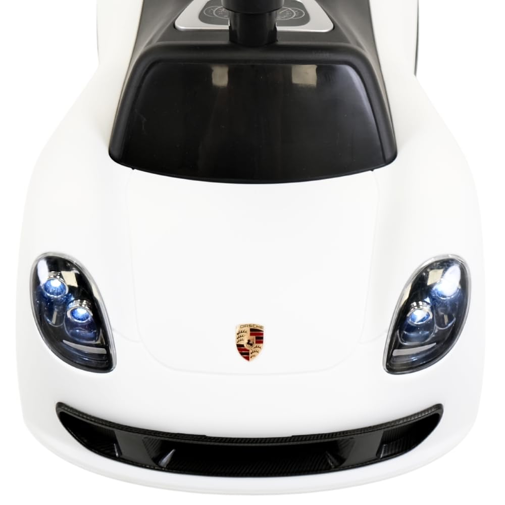 Bandits & Angels Porsche Carrera GT Rutshauto ab 1 Jahr für Jungen und Mädchen – Funktionierende Scheinwerfer – Hochwertige Kunststoffräder – Für drinnen und draußen geeignet (Weiß)
