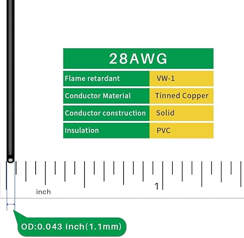Miniatura 2 de Kit de cable eléctrico sólido de PVC 1007 de calibre 28, 5 colores (rojo, negro, blanco, azul y verde) cada 50 pies 28 AWG 1007 Engánchate Alambre