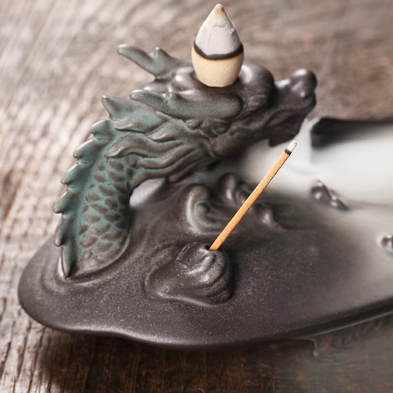 Brûleur d'encens contre le stress avec encensoir à reflux dragon cascade - 4