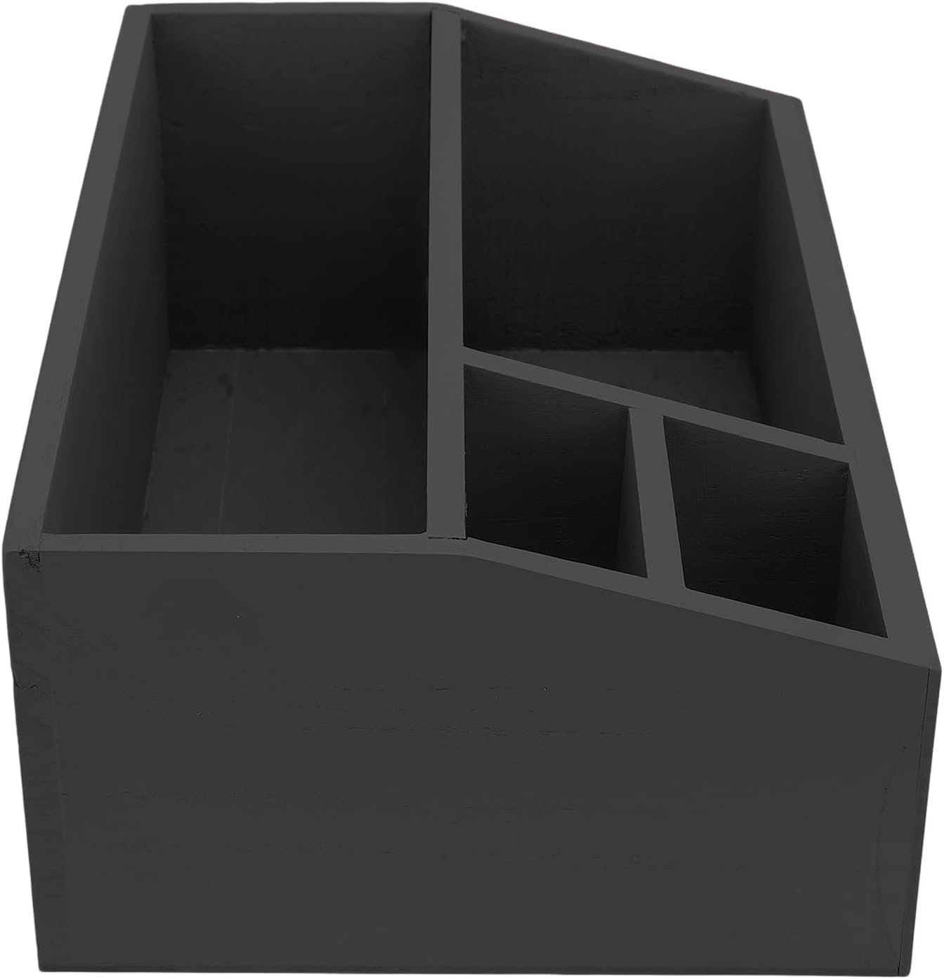 Countertop Coffee Pod Organizer Fine Making Wood Coffee Bar Supplies Holder for Home Office Use 12.6x8.46x4.92in (Black)