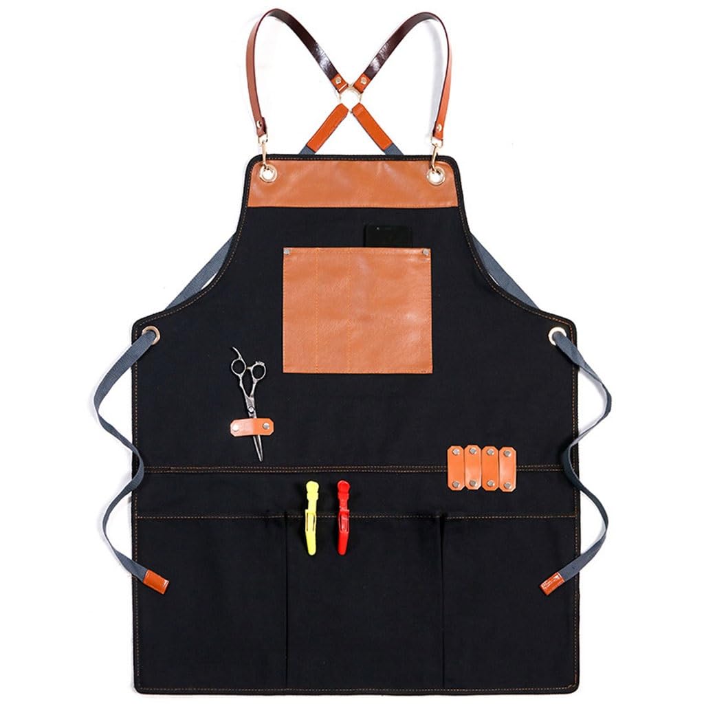 Delantal Delantal de trabajo Lona vaquera Carpintero Jardinero Salón de uñas Ropa de trabajo de restaurante for hombres y mujeres Delantal