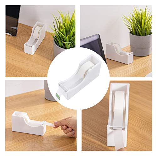 Scicalife Dispensador de fita de plástico, cortador de fita, suprimentos de papelaria para escritóri